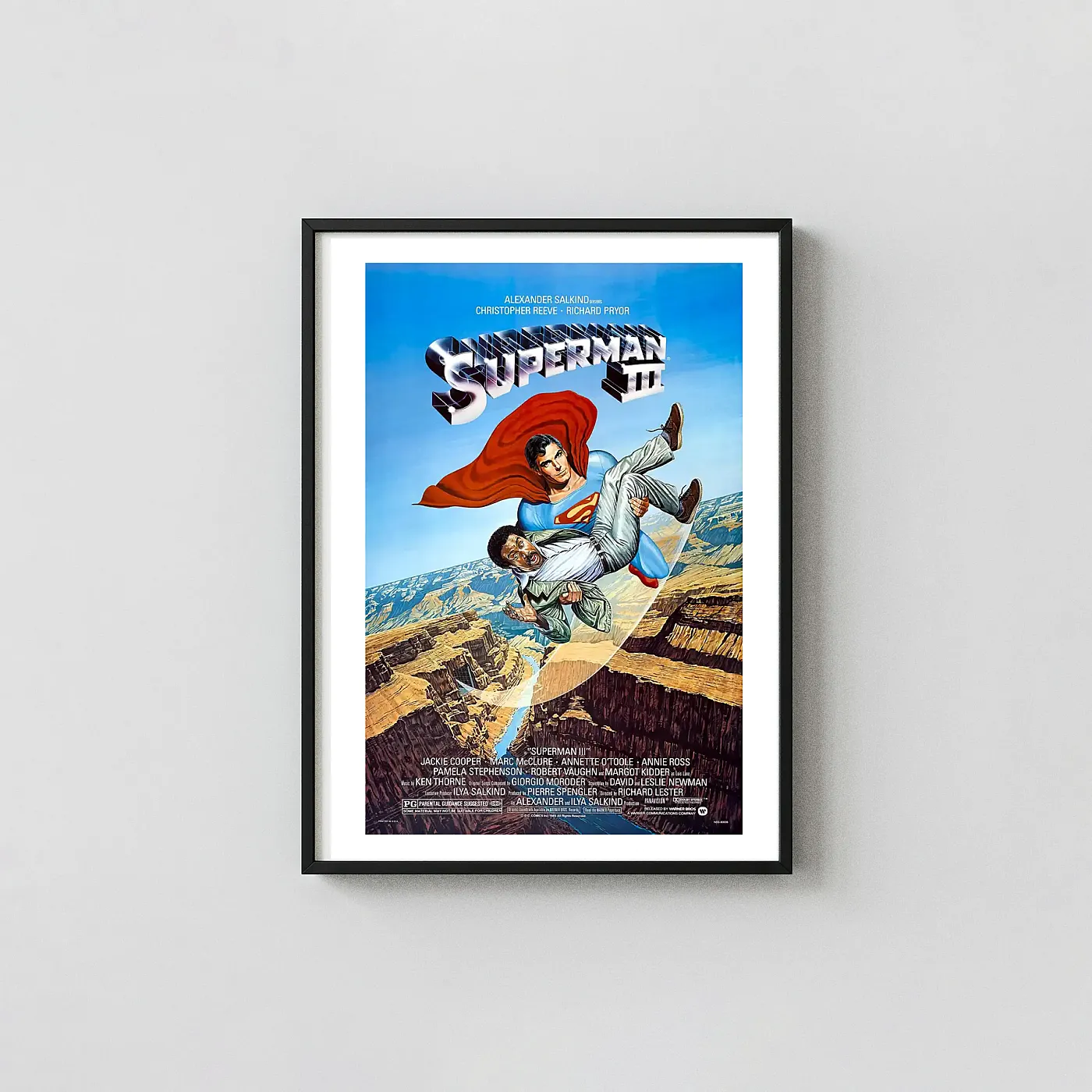 Superman III Classic Movie Poster Christopher Reeve & Richard Pryor Art - movie poster wall art print