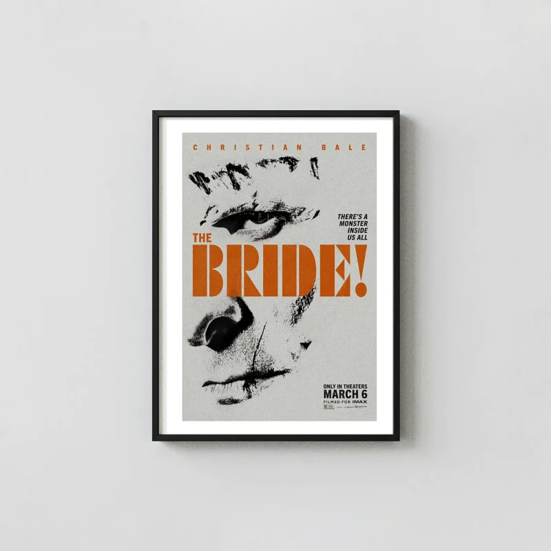 The Bride | Movie Poster | Abstract Horror Art | Orange Typography