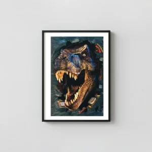 The Lost World Jurassic Park | Movie Poster | T-Rex Roar Wall Jurassic Park Movie Posters xe2x80x93 Portrait Frame Wall Art Mockup | MerchFuse