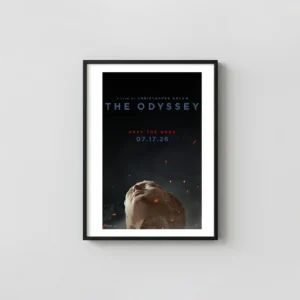 The Odyssey Christopher Nolan | Movie Poster | Fallen Statue Minimalist Art Minimalist Movie Poster xe2x80x93 Portrait Frame Wall Art Mockup | MerchFuse
