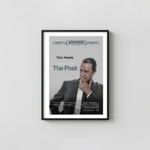 The Post | Movie Poster | Tom Hanks Contemplative Movie Posters xe2x80x93 Portrait Frame Wall Art Mockup | MerchFuse