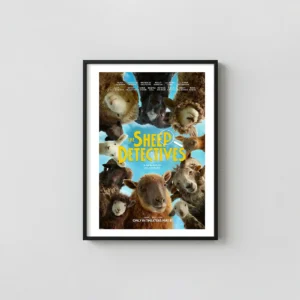 The Sheep Detectives | Movie Poster | Funny Animal Comedy Wall Movie Posters xe2x80x93 Portrait Frame Wall Art Mockup | MerchFuse