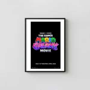 The Super Mario Galaxy Movie | Movie Poster | 2026 Logo Animation and Anime Posters xe2x80x93 Portrait Frame Wall Art Mockup | MerchFuse