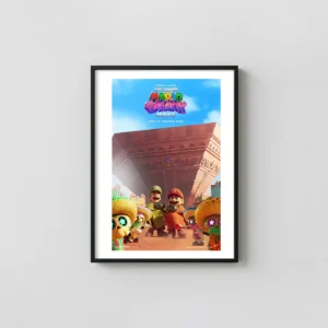 Super Mario Galaxy Movie | Animated Poster | Mario & Luigi Mesoamerican Decor Movie Posters xe2x80x93 Portrait Frame Wall Art Mockup | MerchFuse