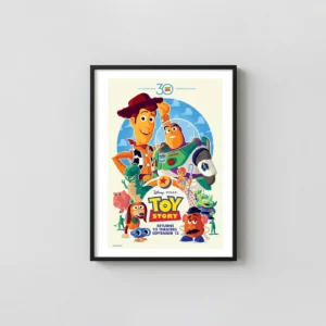 Toy Story 30th Anniversary | Movie Poster | Woody & Buzz Character Art Animation and Anime Posters xe2x80x93 Portrait Frame Wall Art Mockup | MerchFuse