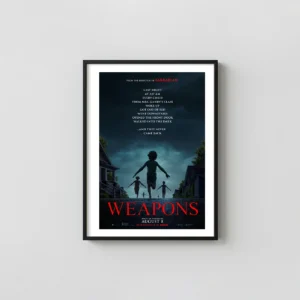 Weapons Movie Poster | Horror Thriller Film Art | Children Walking Into the Dark Horror Movies Posters xe2x80x93 Portrait Frame Wall Art Mockup | MerchFuse