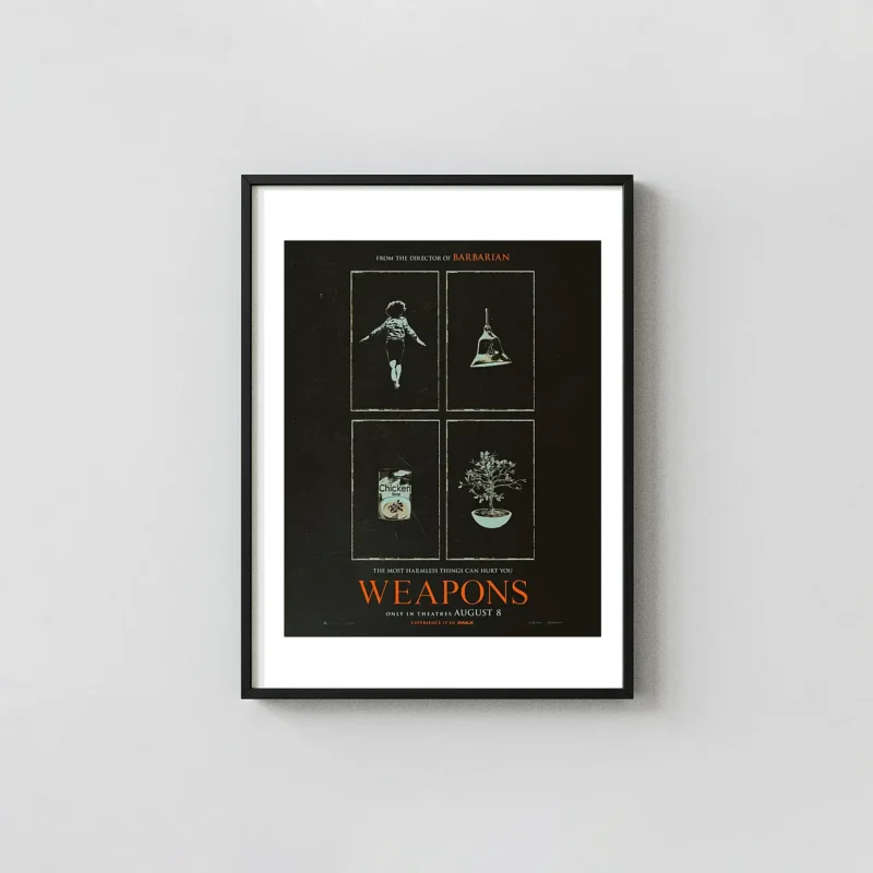 Weapons Movie Poster | Minimalist Quad Panel Horror Wall Art