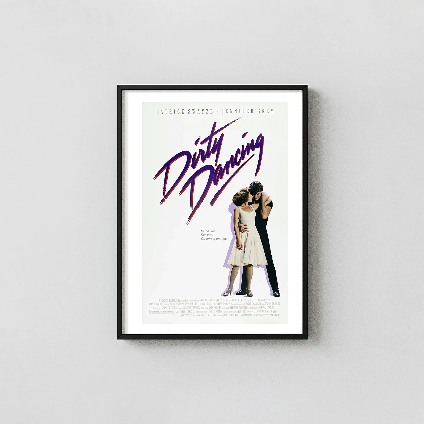 Dirty Dancing | Movie Poster | Iconic Johnny &Amp; Baby Dance Embrace Dirty Dancing | Movie Poster | Iconic Johnny &Amp; Baby Dance Embrace Cult Classic Movies Posters Xe2X80X93 Portrait Frame Wall Art Mockup | Merchfuse