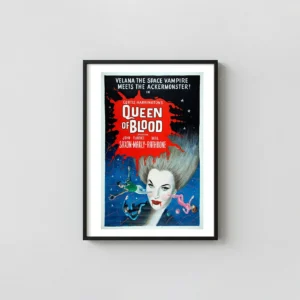 Queen of Blood | Vintage Sci-Fi Movie Poster | Space Vampire Movie Posters xe2x80x93 Portrait Frame Wall Art Mockup | MerchFuse