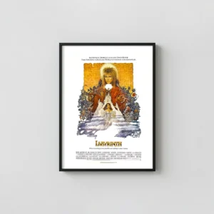 Labyrinth (1986) | Movie Poster | Jareth the Goblin King & Sarah Cult Classic Movies Posters xe2x80x93 Portrait Frame Wall Art Mockup | MerchFuse