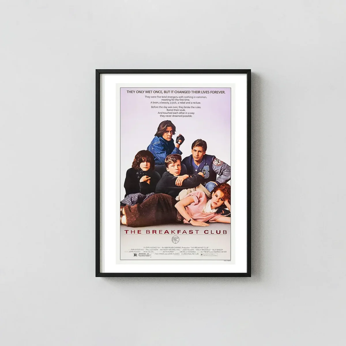 The Breakfast Club | Movie Poster | Original 1985 Film Cult Classic Movies Posters xe2x80x93 Portrait Frame Wall Art Mockup | MerchFuse