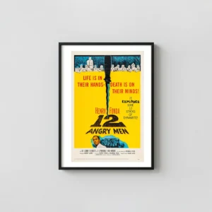 12 Angry Men | Classic Movie Poster | 1957 Vintage Wall Movie Posters xe2x80x93 Portrait Frame Wall Art Mockup | MerchFuse