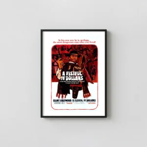 A Fistful of Dollars | Movie Poster | Clint Eastwood Western A Fistful of Dollars Movie Posters xe2x80x93 Portrait Frame Wall Art Mockup | MerchFuse