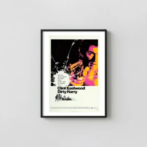 Dirty Harry | Movie Poster | Clint Eastwood Pop Art Style Action & Adventure Movie Posters xe2x80x93 Portrait Frame Wall Art Mockup | MerchFuse