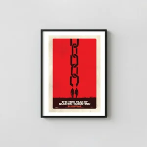 Django Unchained | Movie Poster | Minimalist Broken Chain Wall Minimalist Movie Poster xe2x80x93 Portrait Frame Wall Art Mockup | MerchFuse