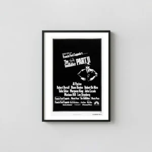 The Godfather Part II | Classic Movie Poster | Black & White Minimalist Art Minimalist Movie Poster xe2x80x93 Portrait Frame Wall Art Mockup | MerchFuse