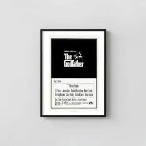 The Godfather | Movie Poster | Classic Logo Black and White Movie Posters xe2x80x93 Portrait Frame Wall Art Mockup | MerchFuse