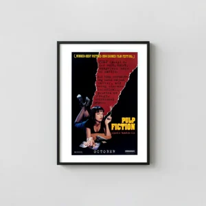 Pulp Fiction | Movie Poster | Original Mia Wallace Vintage Cult Classic Movies Posters xe2x80x93 Portrait Frame Wall Art Mockup | MerchFuse