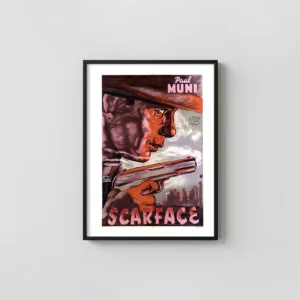 Scarface (1932) | Vintage Movie Poster | Paul Muni Gangster Cult Classic Movies Posters xe2x80x93 Portrait Frame Wall Art Mockup | MerchFuse