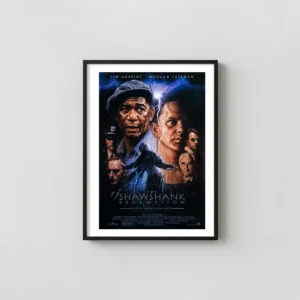 The Shawshank Redemption | Movie Poster | Iconic Andy Dufresne Rain Scene Movie Posters xe2x80x93 Portrait Frame Wall Art Mockup | MerchFuse