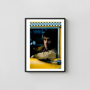Taxi Driver | Movie Poster | Iconic Travis Bickle Cab Portrait Movie Posters xe2x80x93 Portrait Frame Wall Art Mockup | MerchFuse