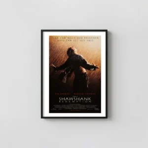 The Shawshank Redemption | Classic Movie Poster | Andy Dufresne Rain Movie Posters xe2x80x93 Portrait Frame Wall Art Mockup | MerchFuse