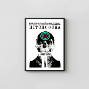 Vertigo | Polish Movie Poster 1963 | Surreal Skull Wall Movie Posters xe2x80x93 Portrait Frame Wall Art Mockup | MerchFuse