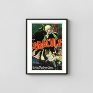 Dracula (1931) | Vintage Horror Movie Poster | Bela Lugosi Horror Movies Posters xe2x80x93 Portrait Frame Wall Art Mockup | MerchFuse