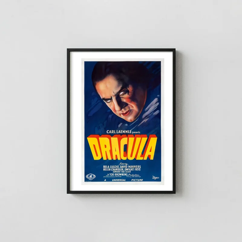 Dracula (1931) | Classic Movie Poster | Vintage Bela Lugosi Wall Horror Movies Posters xe2x80x93 Portrait Frame Wall Art Mockup | MerchFuse