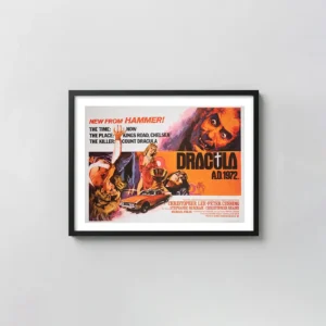Dracula A.D. 1972 | Movie Poster | Hammer Horror Vintage Horror Movies Posters xe2x80x93 Landscape Frame Wall Art Mockup | MerchFuse