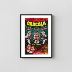 Dracula (1931) | Classic Horror Movie Poster | Vintage Bela Lugosi Horror Movies Posters xe2x80x93 Portrait Frame Wall Art Mockup | MerchFuse