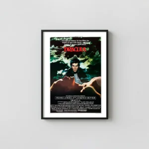 Dracula (1979) | Movie Poster | Frank Langella Vintage Gothic Art Horror Movies Posters xe2x80x93 Portrait Frame Wall Art Mockup | MerchFuse