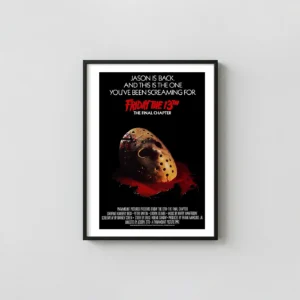Friday the 13th: The Final Chapter | Horror Movie Poster | Jason Mask Art Horror Movies Posters xe2x80x93 Portrait Frame Wall Art Mockup | MerchFuse