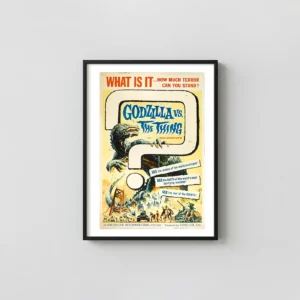 Godzilla vs. The Thing | Movie Poster | Vintage Kaiju Horror Godzilla Movie Posters xe2x80x93 Portrait Frame Wall Art Mockup | MerchFuse