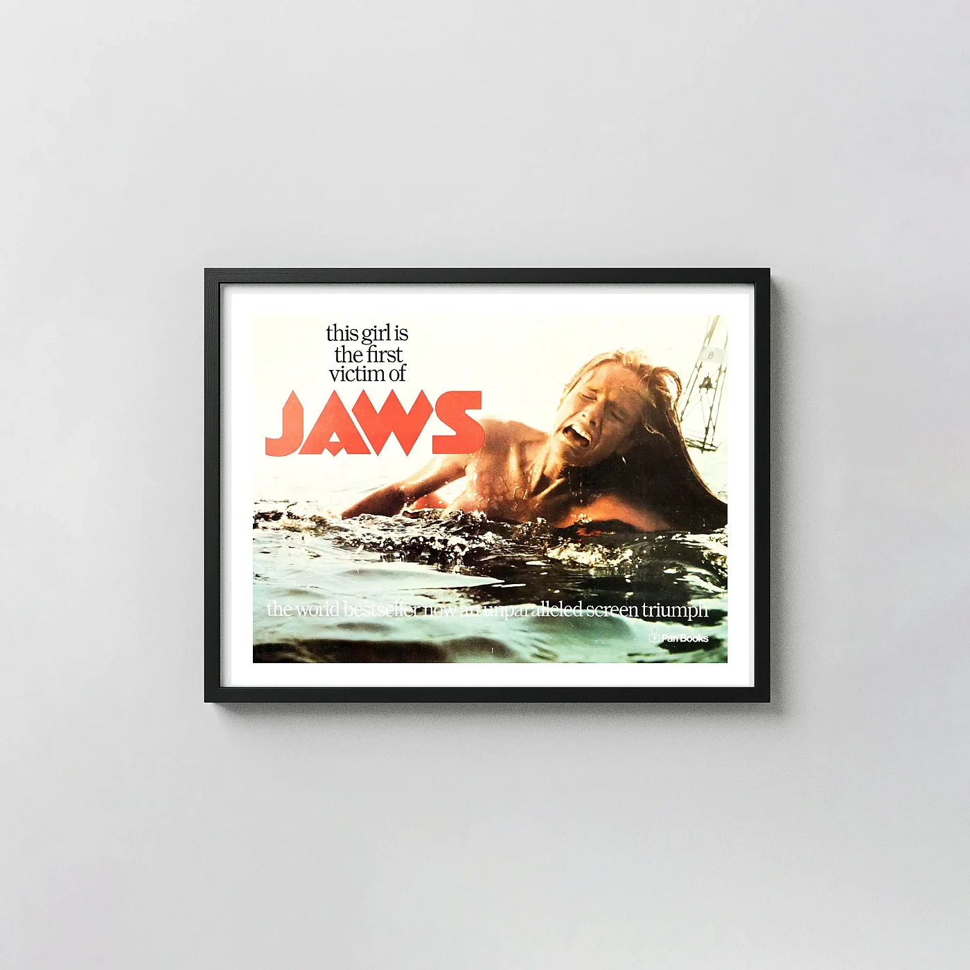 Jaws (1975) Vintage Movie Poster Chrissie Watkins Attack Scene - movie poster wall art print