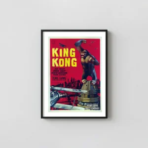 King Kong | Classic Movie Poster | 1961 Italian Retro Wall Horror Movies Posters xe2x80x93 Portrait Frame Wall Art Mockup | MerchFuse