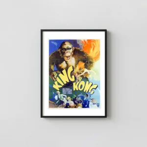 King Kong (1933) | Classic Movie Poster | Original Vintage Horror Movies Posters xe2x80x93 Portrait Frame Wall Art Mockup | MerchFuse