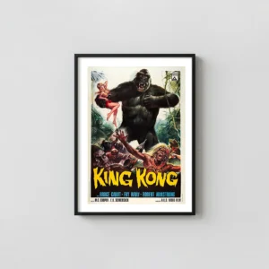 King Kong | Movie Poster | Vintage Italian Jungle Horror Movies Posters xe2x80x93 Portrait Frame Wall Art Mockup | MerchFuse