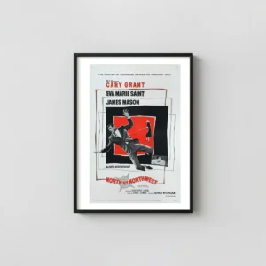 North by Northwest | Movie Poster | Cary Grant Classic Suspense Movie Posters xe2x80x93 Portrait Frame Wall Art Mockup | MerchFuse