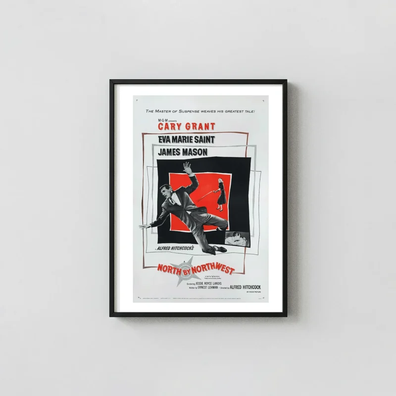North by Northwest | Movie Poster | Cary Grant Classic Suspense Art Print