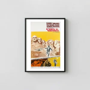North by Northwest | Movie Poster | Vintage Cary Grant Movie Posters xe2x80x93 Portrait Frame Wall Art Mockup | MerchFuse