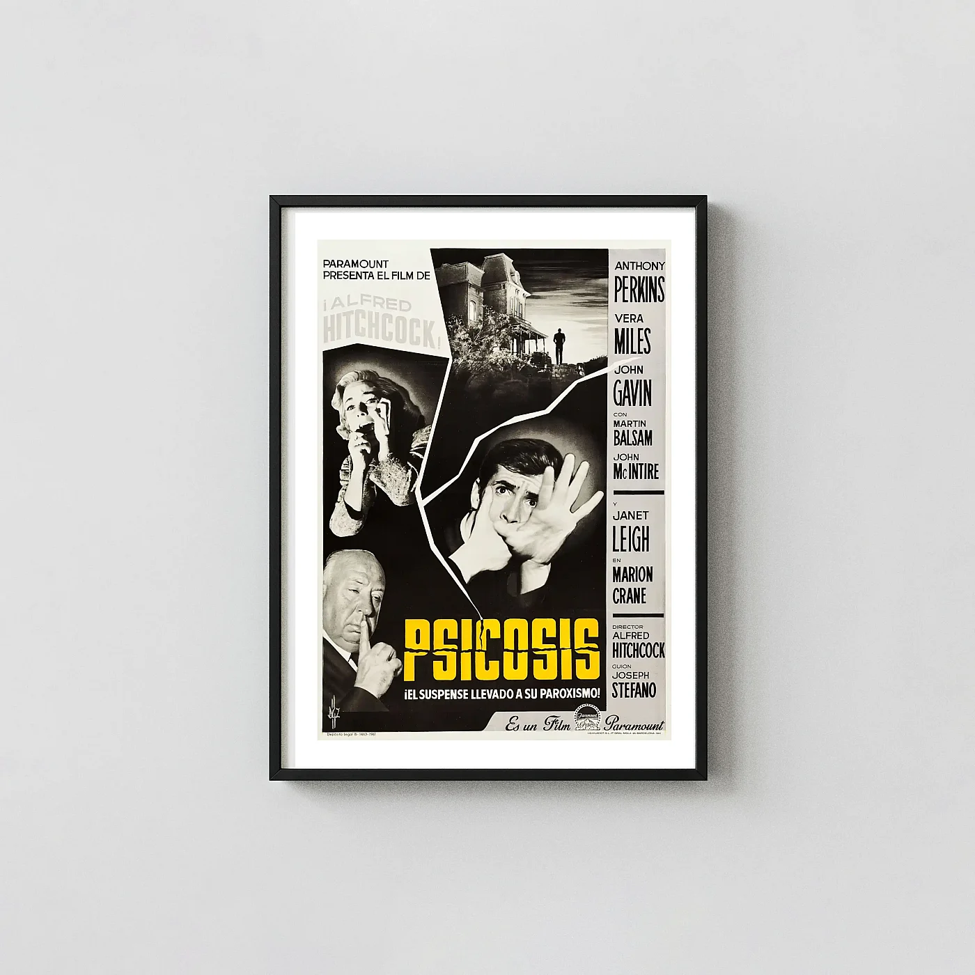 Psycho (1960) Movie Poster Classic Horror Spanish - movie poster wall art print