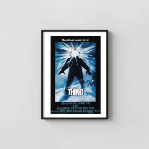 John Carpenter's The Thing | Horror Movie Poster | Light Burst Movie Posters xe2x80x93 Portrait Frame Wall Art Mockup | MerchFuse