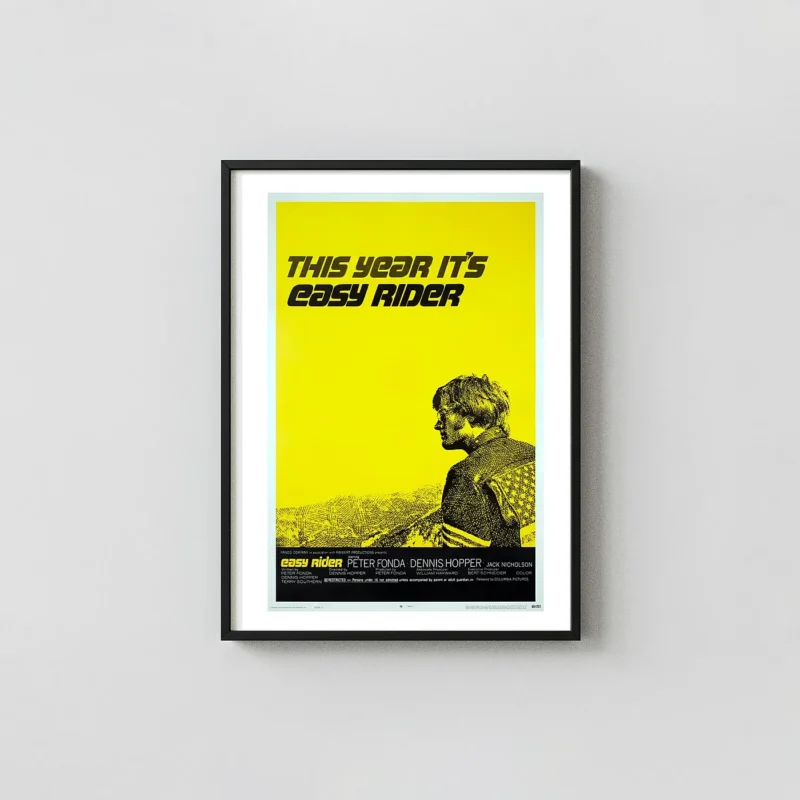 Easy Rider | Classic Movie Poster | Original 1969 Yellow Minimalist Wall Art