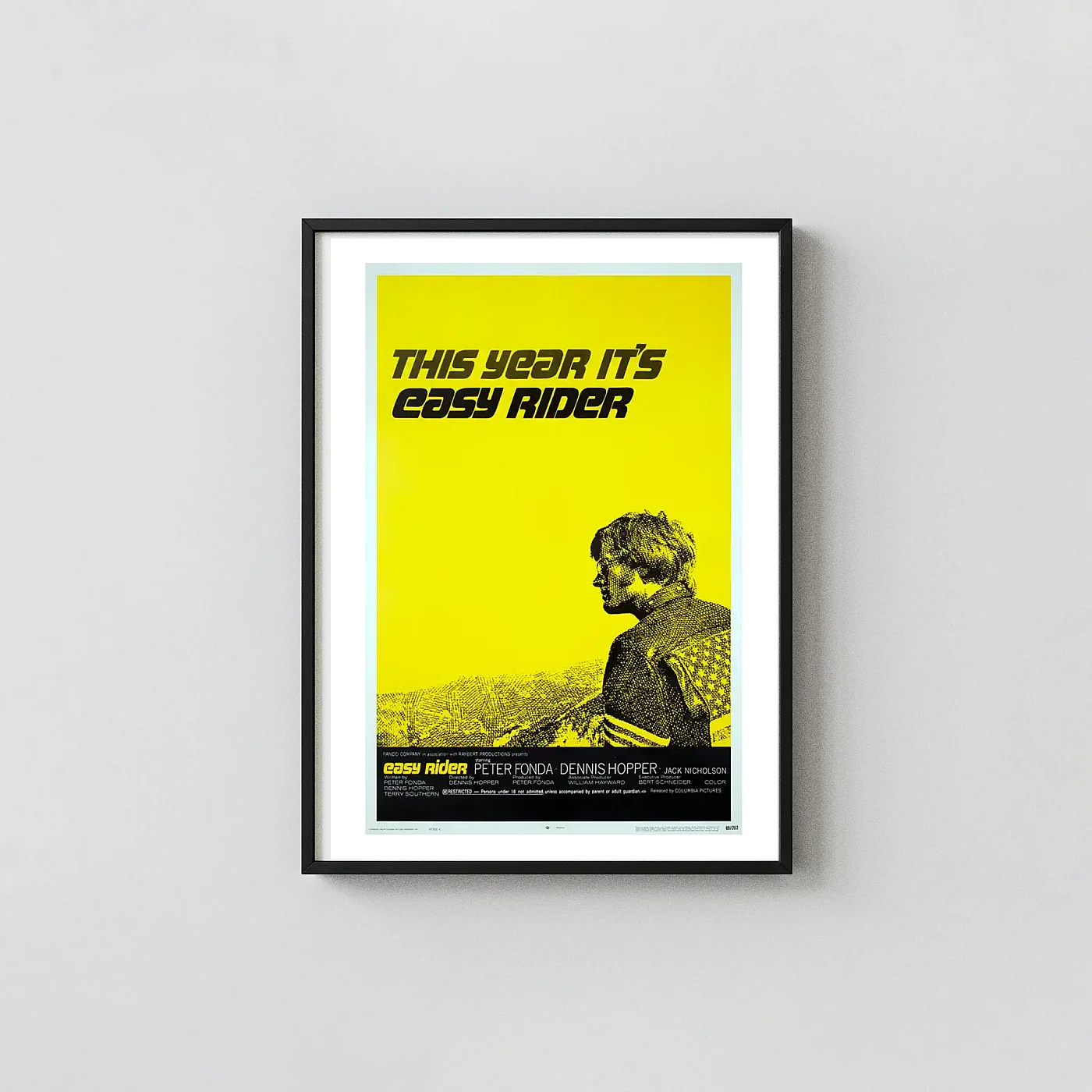 Easy Rider Classic Movie Poster Original 1969 Yellow Minimalist - movie poster wall art print