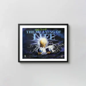 Monty Python's The Meaning of Life | Movie Poster | Vintage Cosmic Movie Posters xe2x80x93 Landscape Frame Wall Art Mockup | MerchFuse