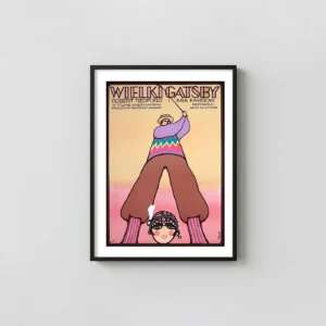 The Great Gatsby | Movie Poster | Polish School Surreal Golf Movie Posters xe2x80x93 Portrait Frame Wall Art Mockup | MerchFuse