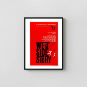 West Side Story | Movie Poster | Iconic Red Vintage Fire Escape Art Movie Posters xe2x80x93 Portrait Frame Wall Art Mockup | MerchFuse