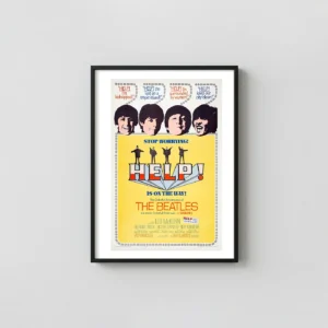The Beatles Help! | Movie Poster | Iconic 1965 Film Cult Classic Movies Posters xe2x80x93 Portrait Frame Wall Art Mockup | MerchFuse