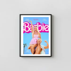 Barbie (2023) Movie Poster | Margot Robbie & Ken Beach Movie Posters xe2x80x93 Portrait Frame Wall Art Mockup | MerchFuse